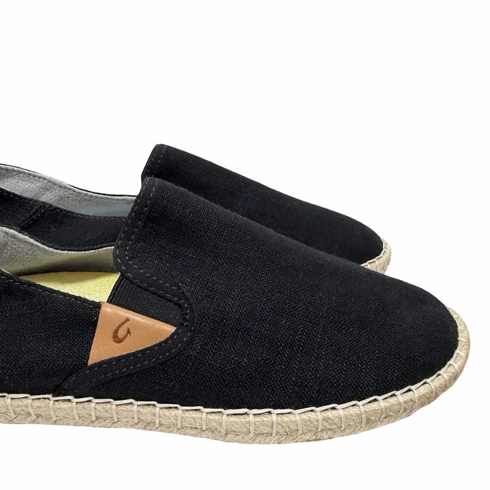 Olukai Womens Kaulu Paa Kapa Slip On Shoes US 8.5 Black Convertible‎ Espadrilles